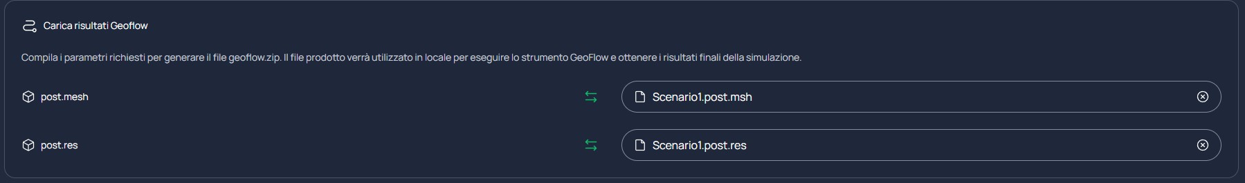 Caricamento file di mesh e risultati GeoFlow