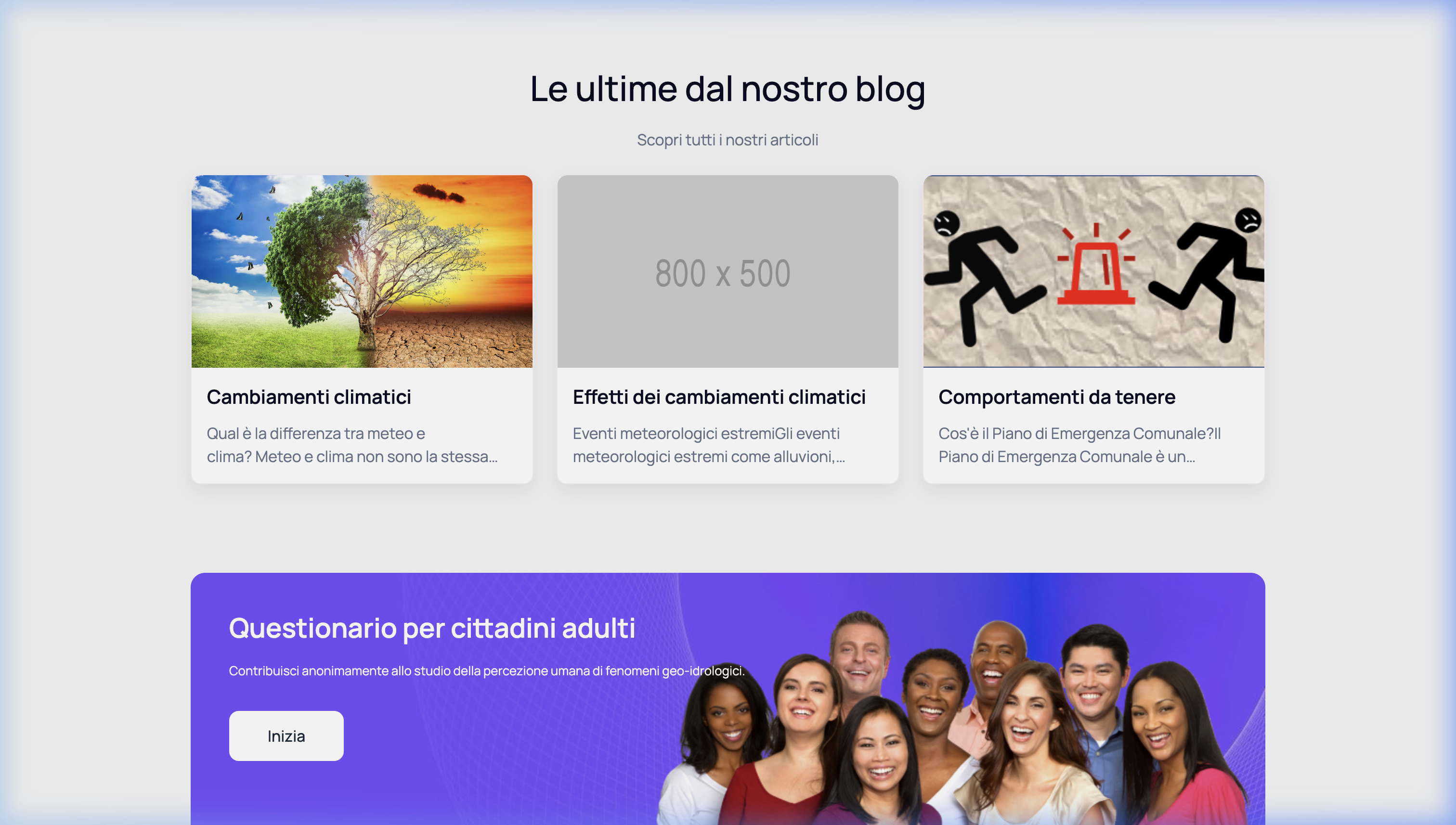 Articoli del Blog e Questionario