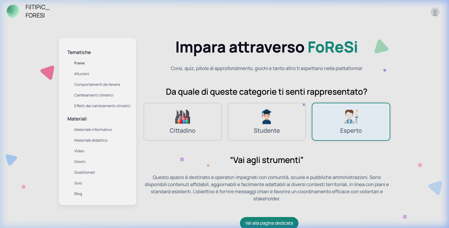 Card di accesso al percorso Esperto