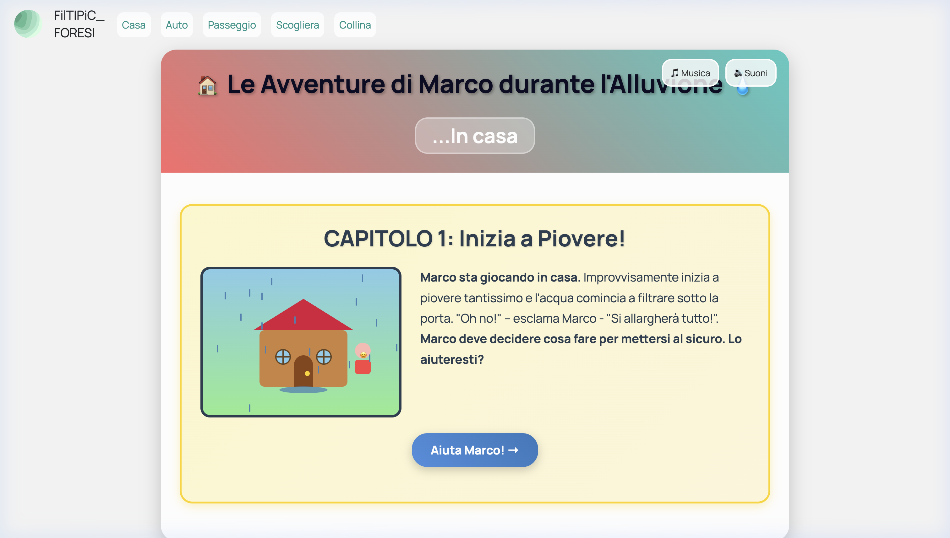 Gameplay del gioco interattivo interno