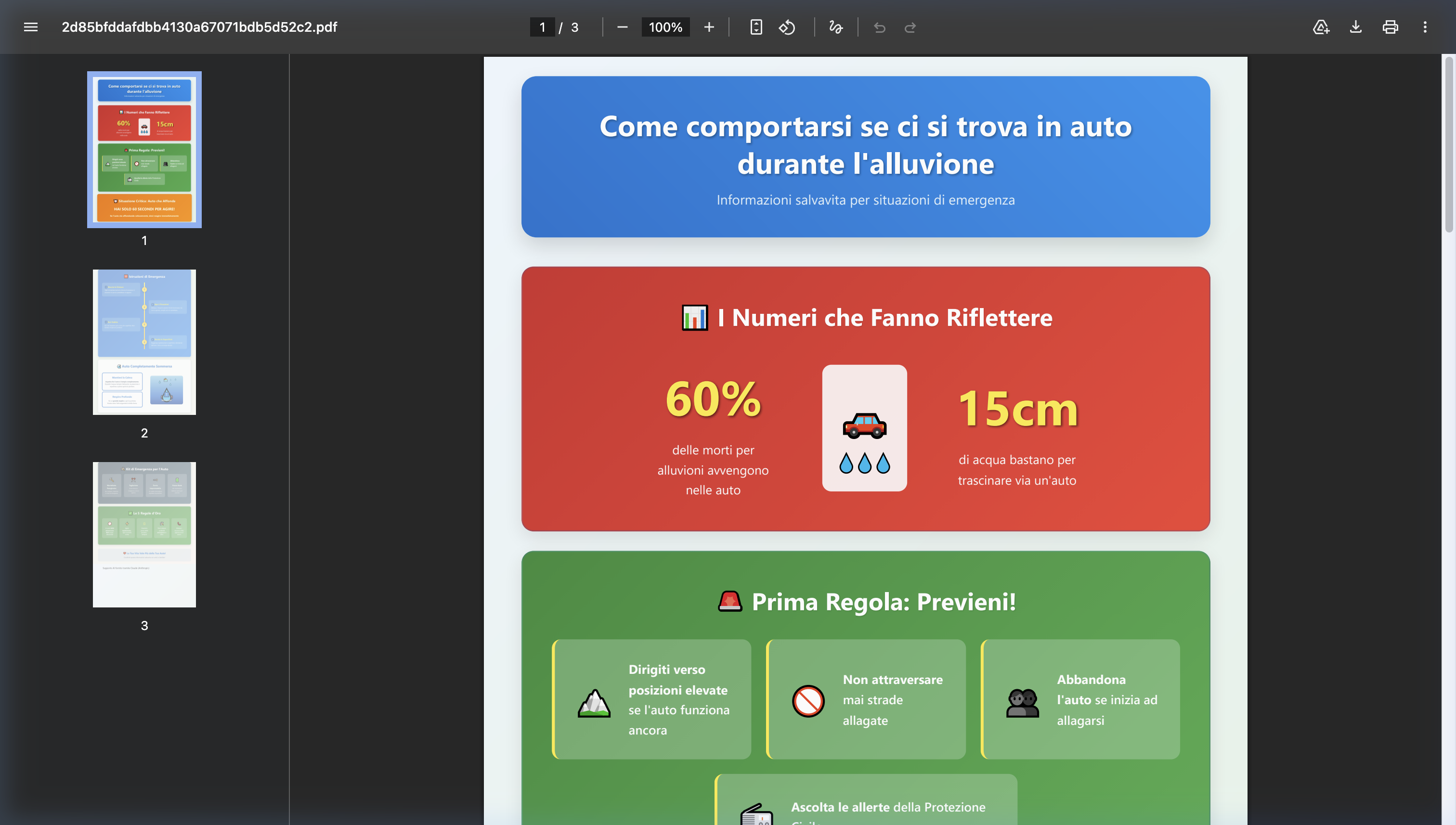 Visualizzazione PDF del materiale informativo