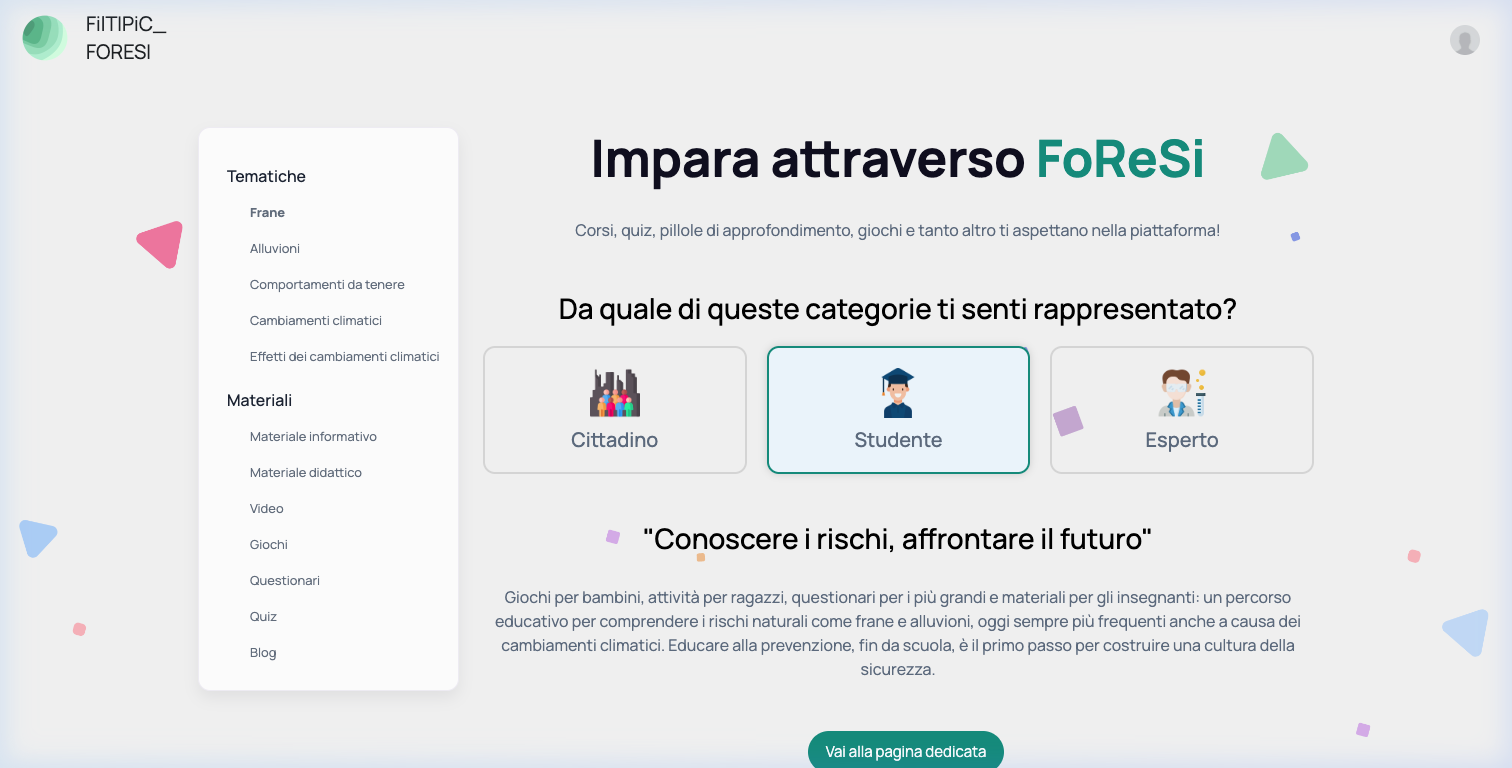 Card di accesso al percorso Studente